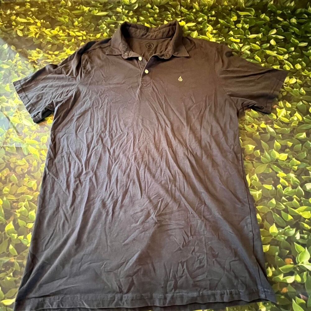 Volcom Men's Black and Navy Polo-shirts